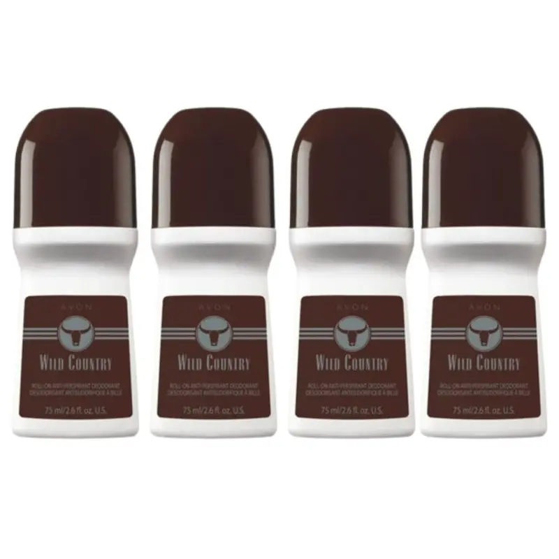 AVON Roll-On Déodorant Wild Country – 2,6 oz – Lot de 4
