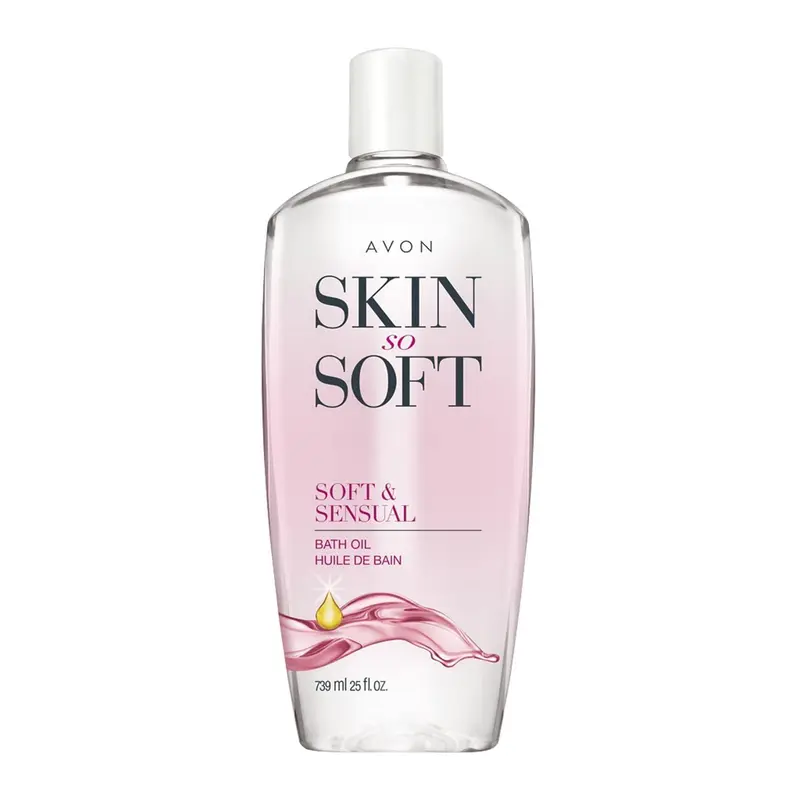 AVON Skin So Soft Huile de Bain Soft & Sensual – Format bonus 739 ml, huile d’argan, parfum épicé floral, hydratation profonde
