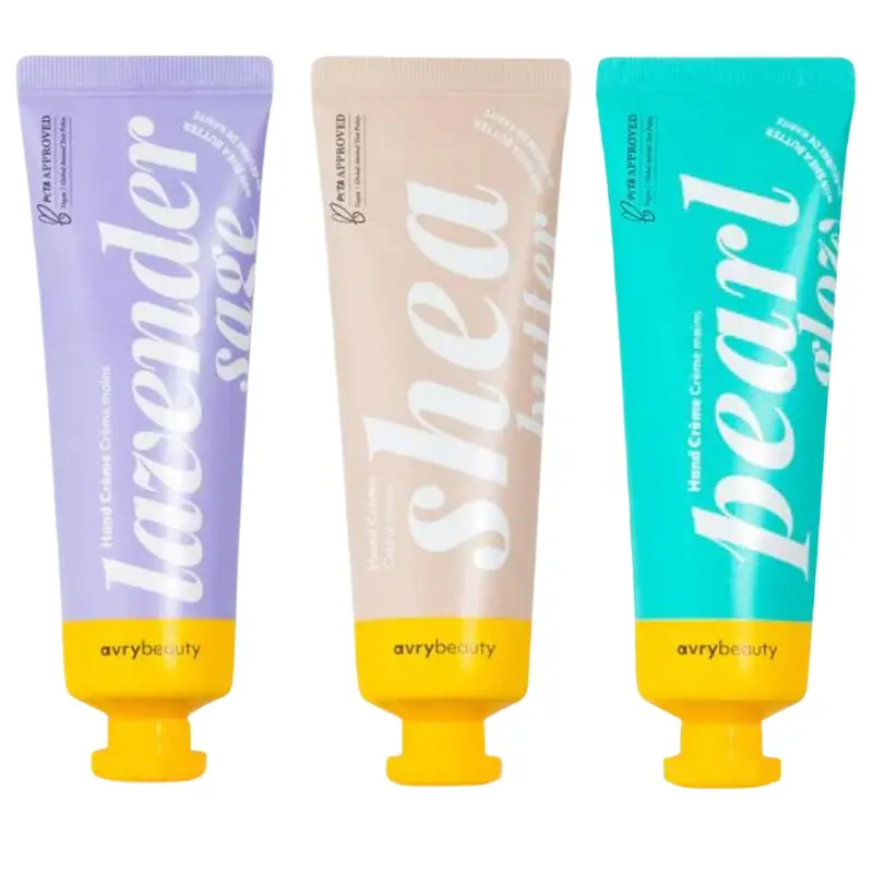 AvryBeauty Trio Beurre de Karité — 3× Crèmes Hydratantes Vegan 1,5 oz pour Peau Sèche et Mains