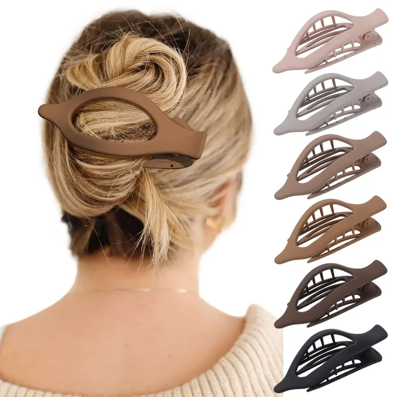 AWAYTR Concord – 6 pinces plates à cheveux, prise sûre, sans glissement, finition matte (11,7 cm x 5 cm)