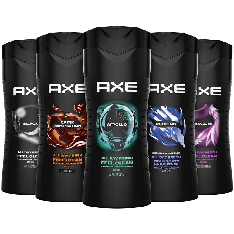 AXE 3-en-1 Gel Douche Visage et Cheveux – Coffret Variété 5 Parfums