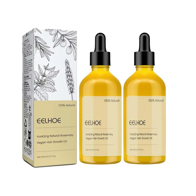 Axnzp – Huile naturelle de croissance des cheveux au romarin bio (2 pièces)
