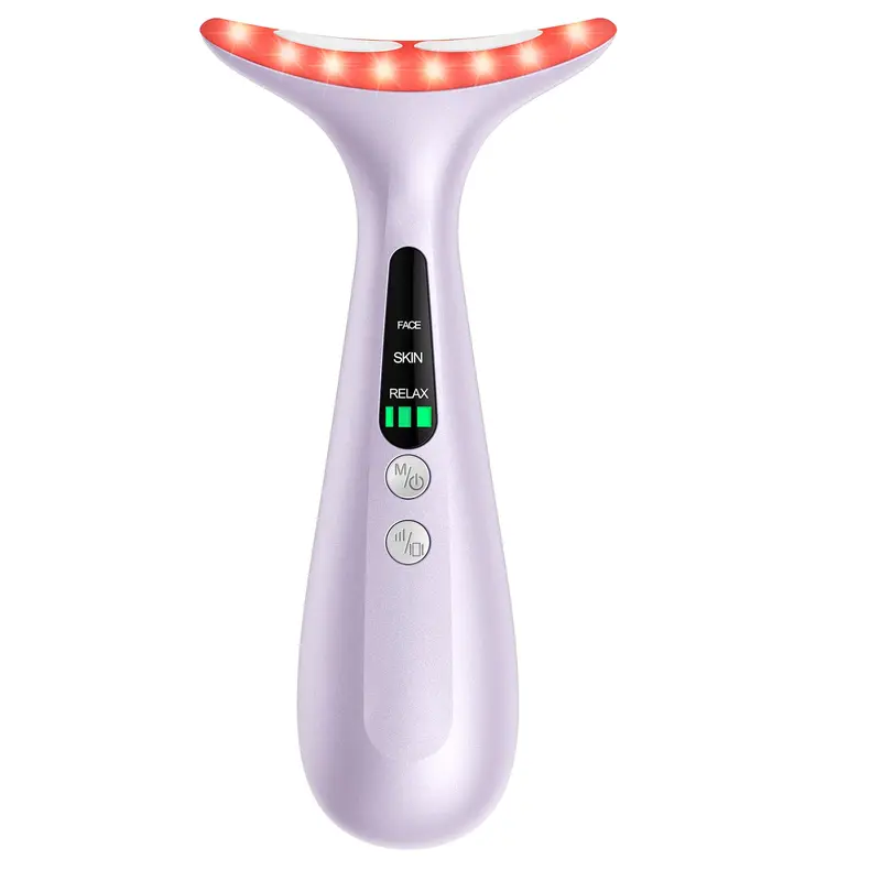 AZMAVO – Masseur Visage et Cou pour lifting et fermeté – Soin à domicile (Pastel Violet)