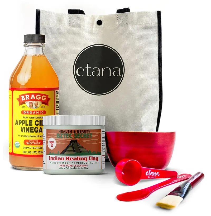 Aztec Secret Kit Premium Argile – Ensemble Tout-en-Un Etana Beauty (1 lb Argile Indienne, Vinaigre 16 oz)