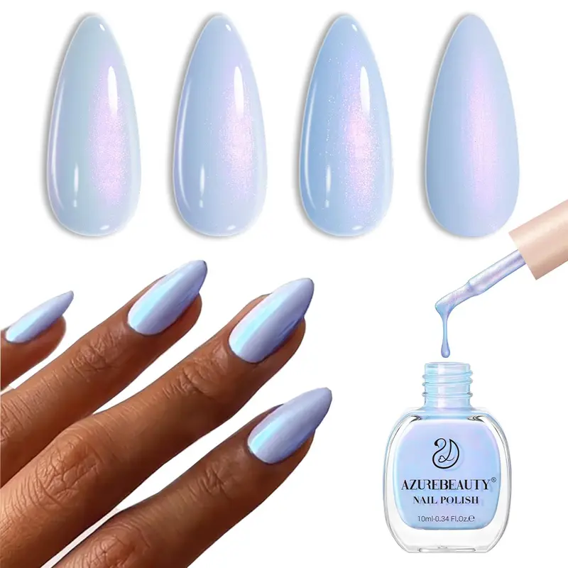 AZUREBEAUTY Vernis Celestial Blue – Séchage rapide, fini brillant, manucure et pédicure à domicile