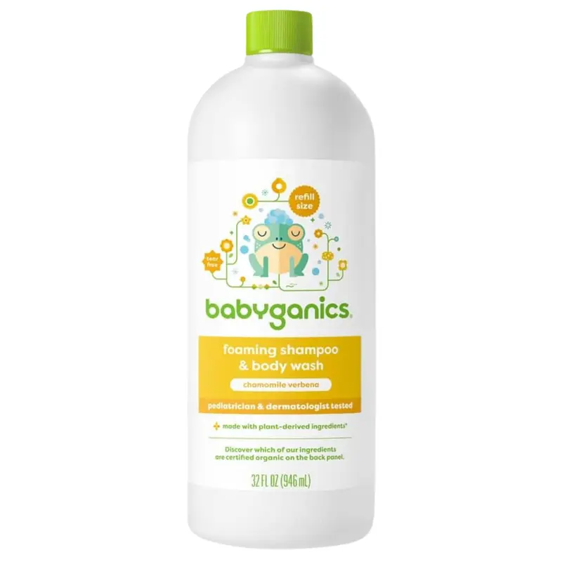 Babyganics Shampoing et Gel Lavant Recharge Camomille-Verveine, 32 oz