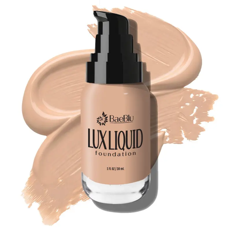 BaeBlu Fond de Teint Liquide à l’Aloès Bio – Teinte Nutmeg, Végan et Sans Gluten – Fabriqué aux États‑Unis