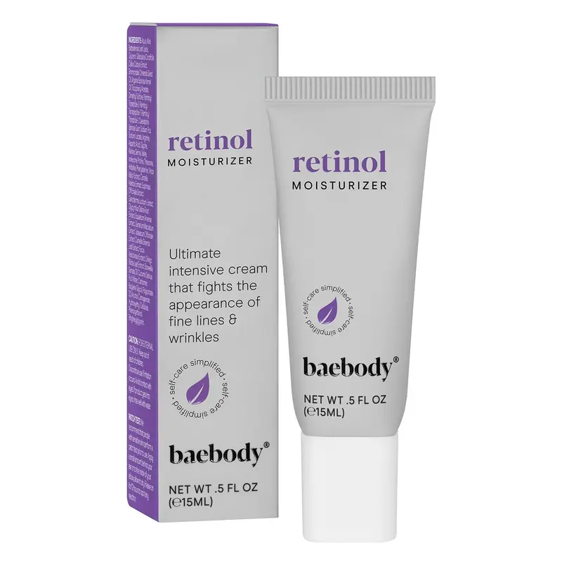 Baebody Crème Rétinol Visage – Anti-âge Léger, Jojoba & Vitamine E – Format Voyage 15 ml – Fabriqué aux États‑Unis