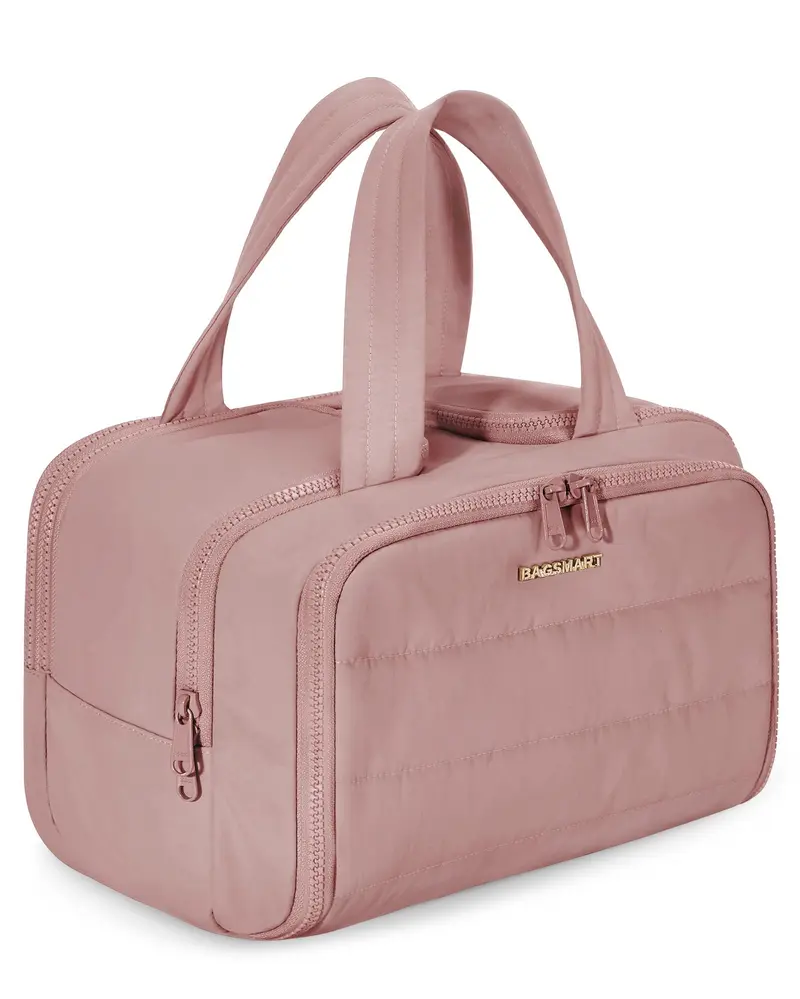 BAGSMART Sac de Toilette de Voyage Ultra-Léger – Grande Ouverture, Rose Foncé