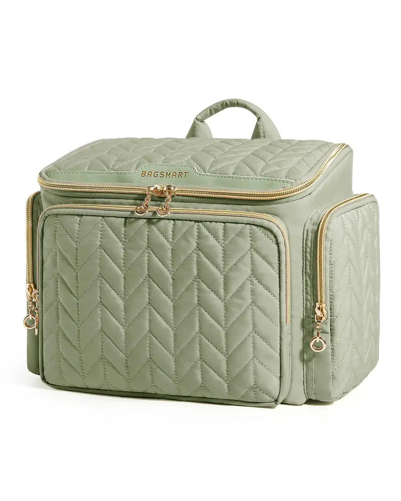 BAGSMART Sac de Toilette de Voyage Vert — Grande Ouverture, Poches Multiples et Poignée