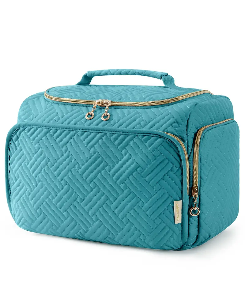 BAGSMART Sac de Toilettes de Voyage – Grand Ouverture, Bleu, avec Poignée