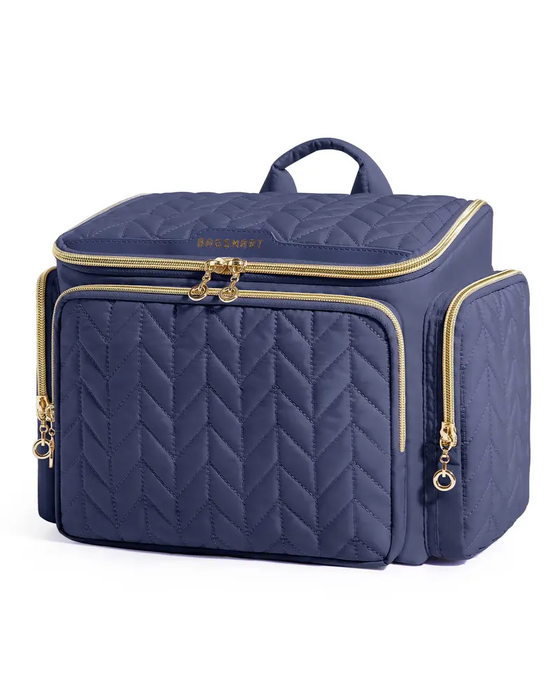 BAGSMART Trousse de Toilette de Voyage – Grande Ouverture, Léger, avec Poignée – Bleu Marine