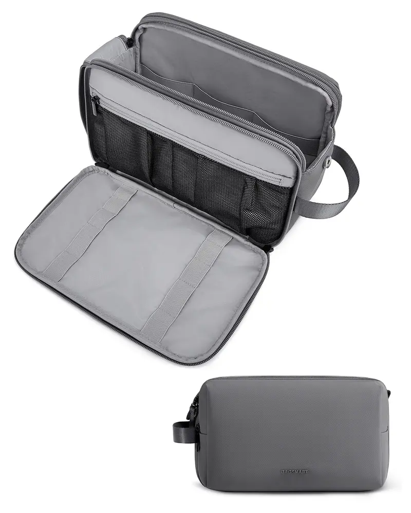 BAGSMART Trousse de Toilette pour Homme – Étanche Gris, Grand Modèle | Accessoires Voyage
