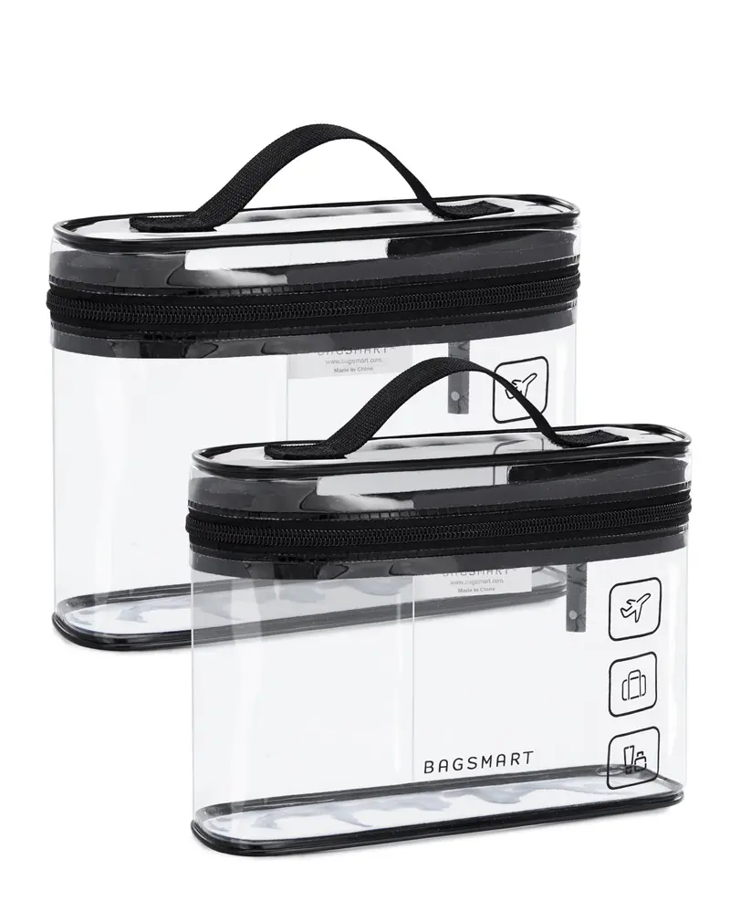BAGSMART TSA – Trousse de toilette transparente 2 pièces pour bagage cabine Noir
