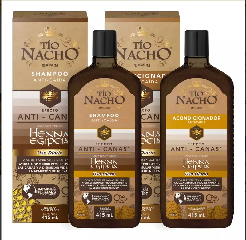 Bagues Nacho’ – Duo Shampooing et Après-Shampooing anti-gris au henné égyptien, 414 ml