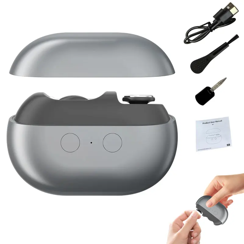 Baikupo Easy Clip – Coupe-ongles Intelligent 3-en-1 avec LED, Rangement et Deux Vitesses – Gris