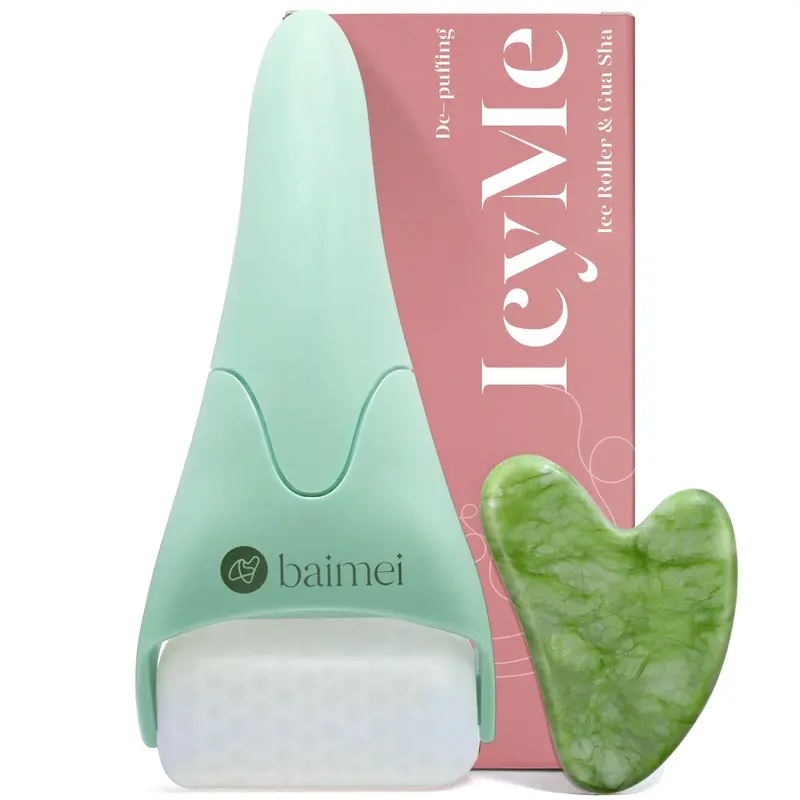 BAIMEI IcyMe Cryothérapie – Rouleau glaçon et gua sha visage Vert