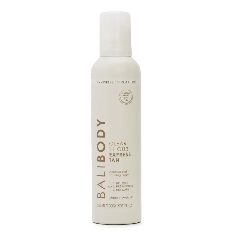BALI BODY Clear 1H Express Auto-Bronzant – Mousse légère, Hydratante, Sans Transfert