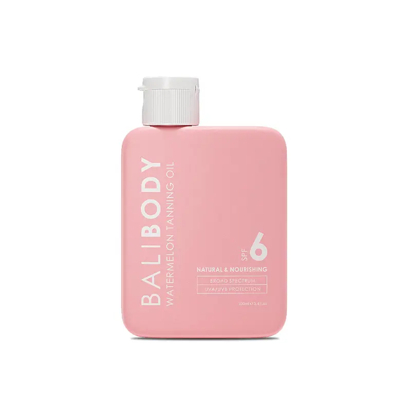 Bali Body Huile Bronzante Watermelon SPF 6 | Infusée d'huiles naturelles | Parfum fruité et bronzage doré | Végan, Sans Cruauté (100 ml/3,4 fl oz)
