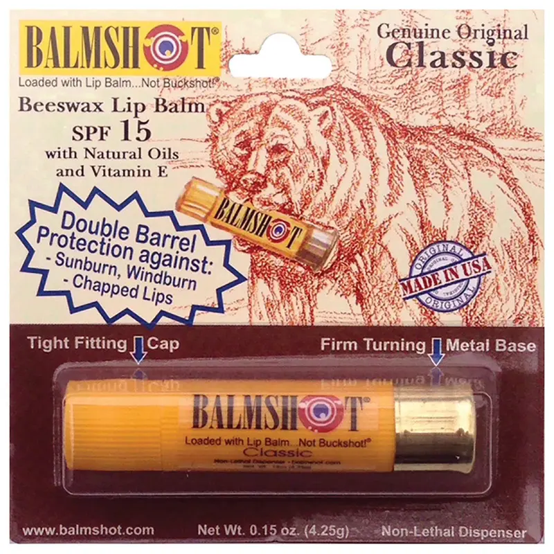 Balmshot Baume à Lèvres Classique – SPF 15, huiles naturelles, USA