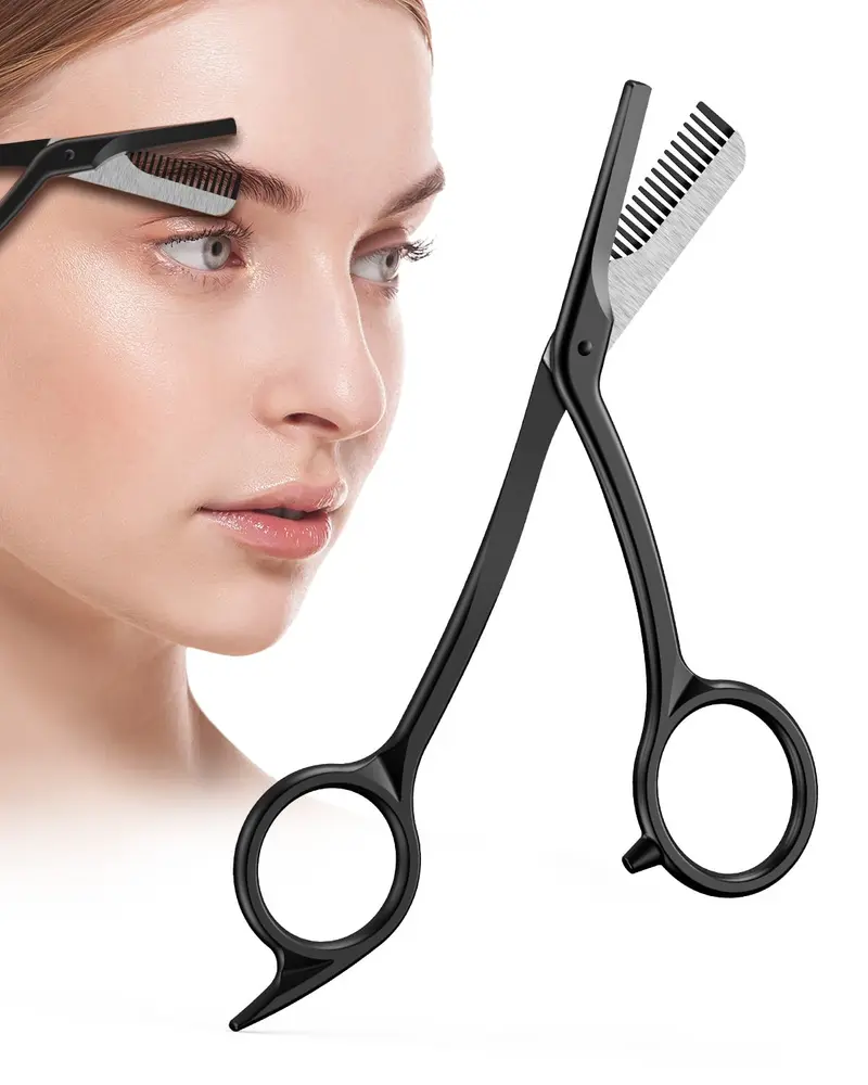 BALUCA Ciseaux à Sourcils avec Peigne – Précision Professionnelle en Acier Inoxydable | Pour Femmes et Hommes