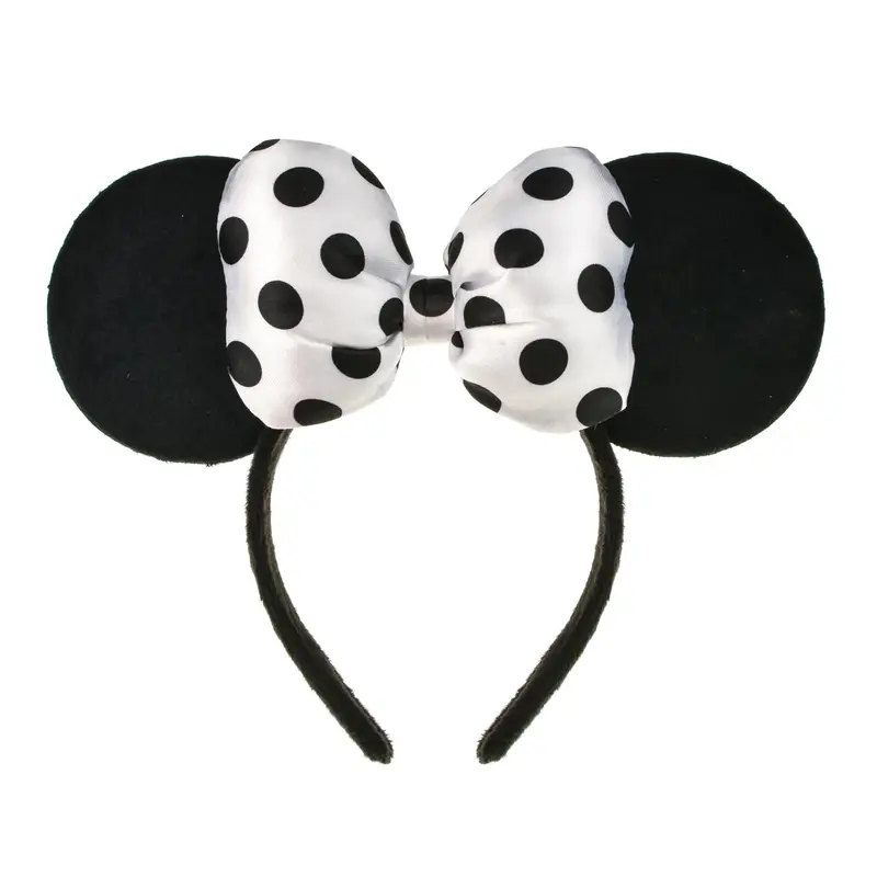 Bandeau Oreilles de Souris 3D Velours Noir et Blanc | A Miaow