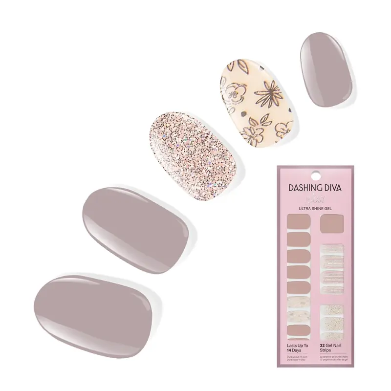 Bandes Gel Gloss Dashing Diva – Lavande Rêves, Fini Brillant, Sans UV, Longue Tenue, 32 Bandes