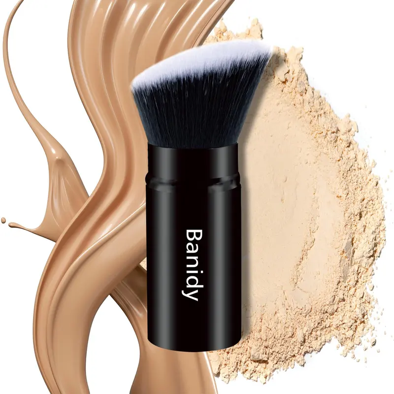 Banidy Pinceau Kabuki Rétractable – Accessoire Maquillage Voyage pour Fond de Teint et Poudre | Sans Cruauté