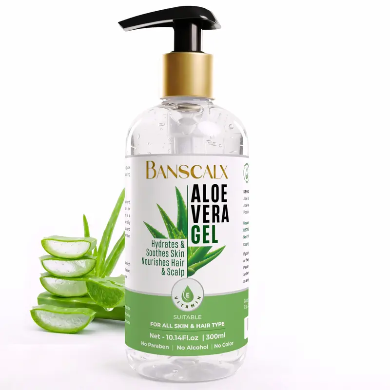 BANSCALX Gel Aloe Vera 100% Pur – Hydratant & Apaisant pour Visage, Corps et Cheveux