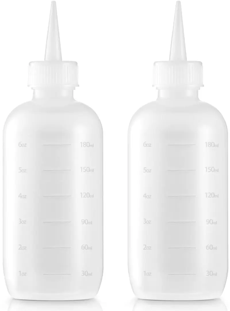 Bar5F Bouteilles Applicatrices 6 oz – Lot de 2 avec Graduations et Embout Long