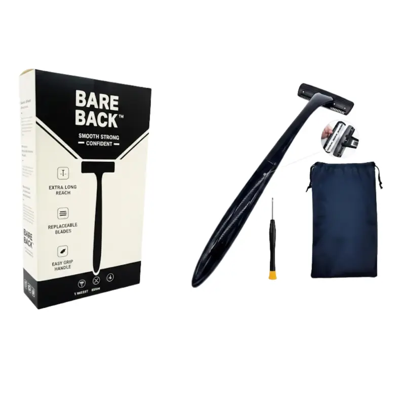Bare Back™ Rasoir Dos pour Hommes – Poignée 43 cm et lame large – Rasage autonome sans piles