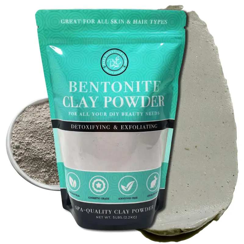 Bare Essentials Living – Poudre de bentonite (2,27 kg) pour masque visage et détox – Fabriqué aux États-Unis