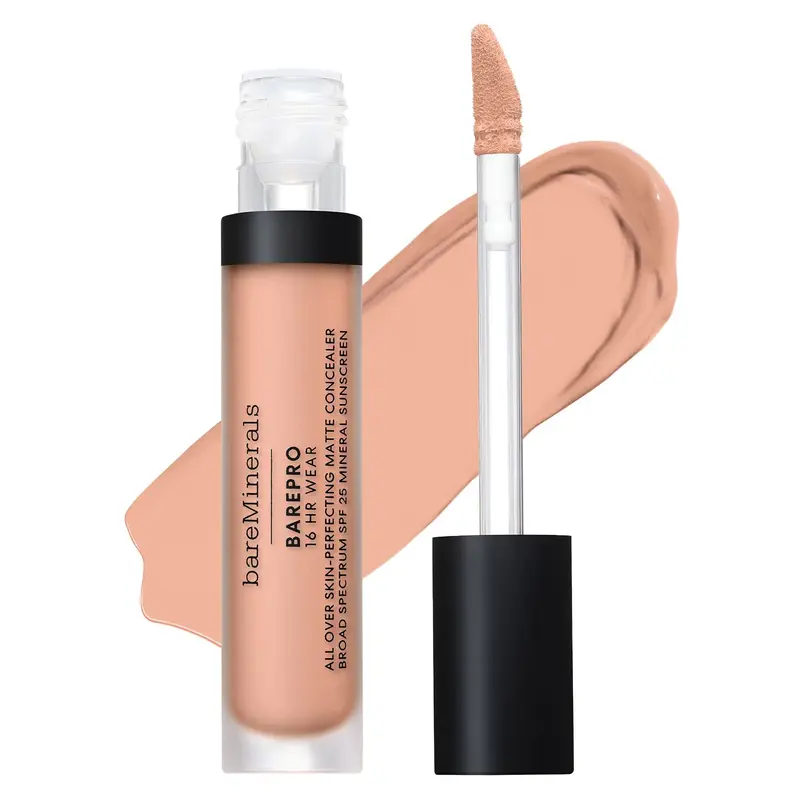 bareMinerals BAREPRO 16H – Correcteur minéral longue tenue, fini mat, FPS 25 – Niacinamide – végane