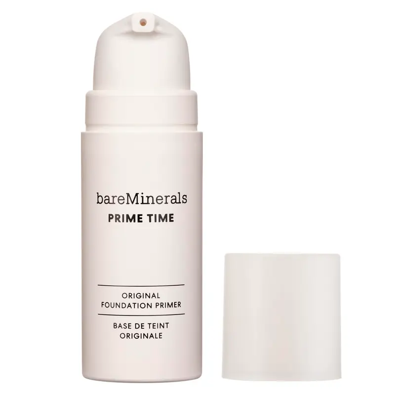 bareMinerals Prébase Prime Time Originale – tenue 24 h, lissage de la texture, contrôle des brillances, prolonge le maquillage, non comédogène, végane, sans cruauté et testée dermatologiquement