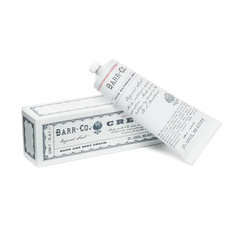 BARR-CO. Crème mains au beurre de karité – Parfum Original Tranquil Milky Oat, Vanille et Vetiver – Hydratante pour mains sèches et sollicitées, 100 ml