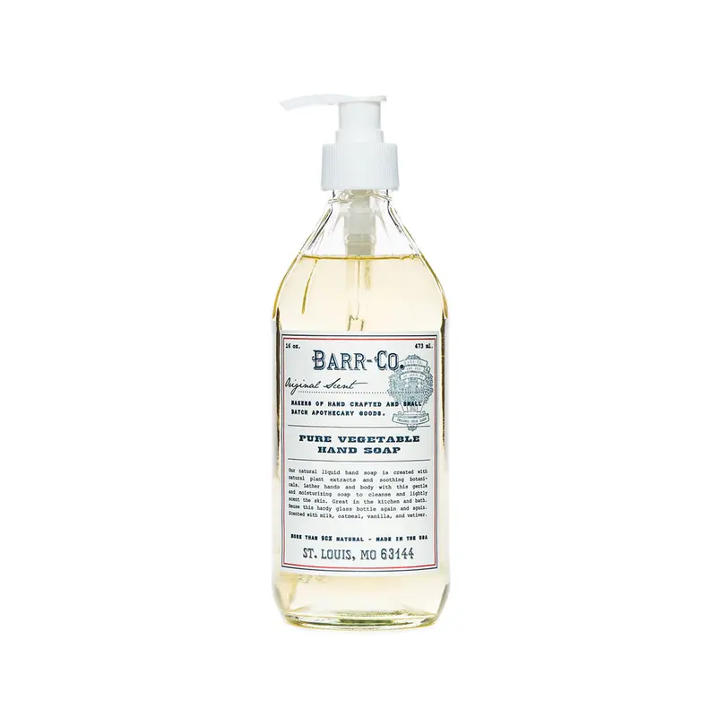 BARR-CO Savon pour les mains – Liquide naturel à l’avoine, vanille et vetiver, formule vegan hydratante, Parfum Original, 16 fl oz
