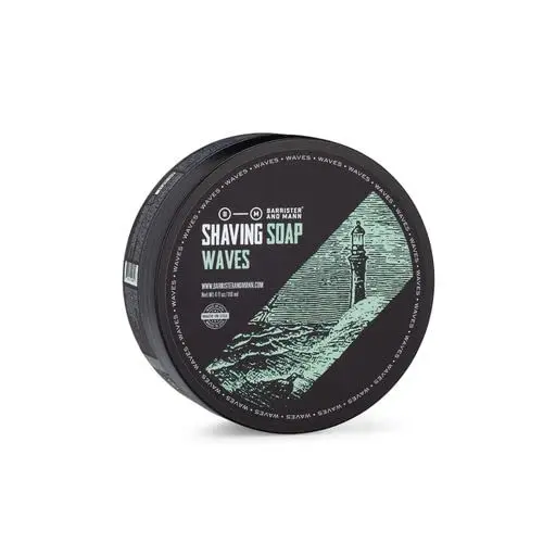 Barrister and Mann Waves – Savon de rasage dense et crémeux, notes lavande, géranium et bergamote | 4 oz