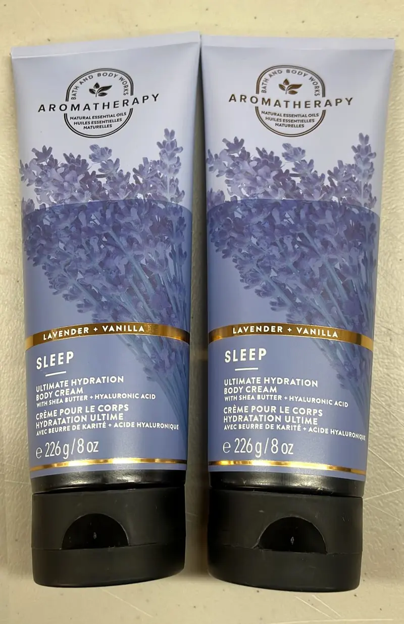 Bath & Body Works Aromathérapie Hydratation Ultime — Crème pour le corps 8 oz lot de 2 Lavande Vanille