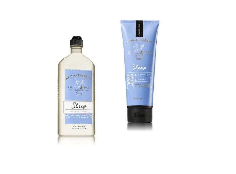 Bath & Body Works Aromathérapie Sommeil Lavande Vanille – Coffret Gel Douche et Bain Mousse 10 oz + Crème Corps 8 oz