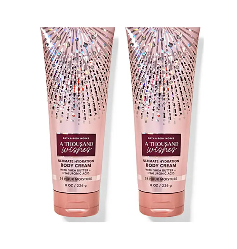 Bath & Body Works – Crème Hydratation Ultime 8 oz – Pack de 2, Parfum Mille Vœux