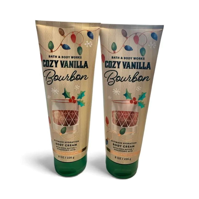 Bath & Body Works Crème pour le corps Cozy Vanilla Bourbon, 236 ml, Pack de 2