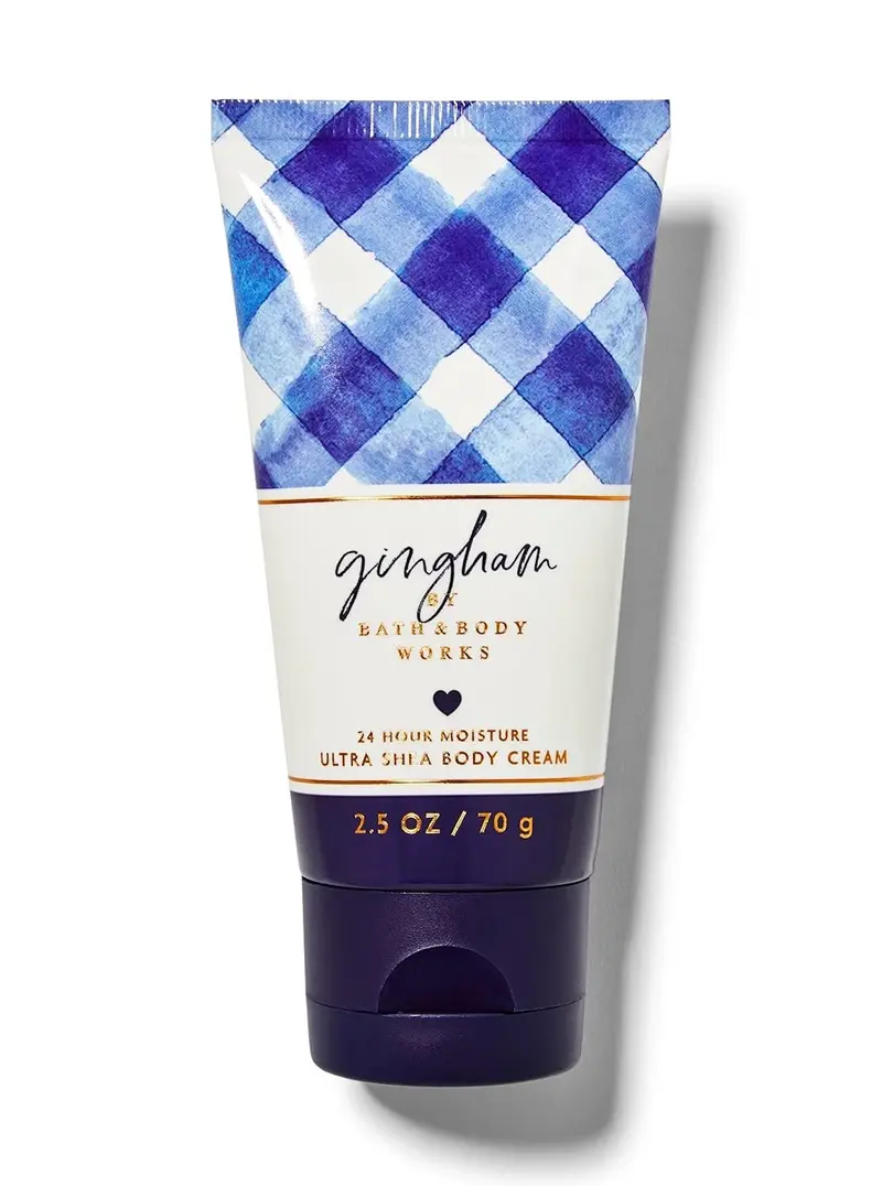 Bath & Body Works Crème pour le corps Gingham Format Voyage – Hydratation 24h, 70 g