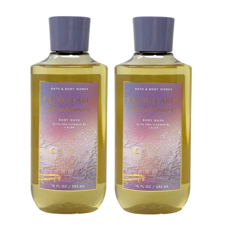 Bath & Body Works Gel Douche – Coffret Cadeau Snowflakes Cashmere, 2 bouteilles de 10 oz