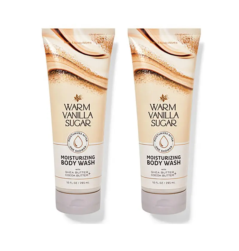 Bath & Body Works Gel Douche Hydratant Beurre Karité & Cacao — Vanille Chaude, Lot de 2 (296 ml chacun)