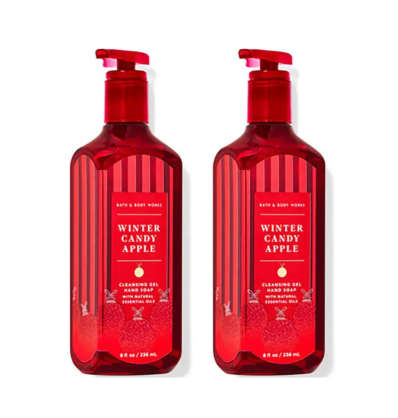 Bath & Body Works Gel Nettoyant Mains – Lot de 2 Flacons 259 ml – Parfum Pomme Bonbon d’Hiver