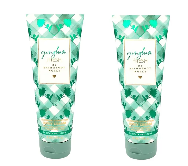 Bath & Body Works Gingham Fresh Crème Hydratante Ultime – Pack de 2, 8 onces