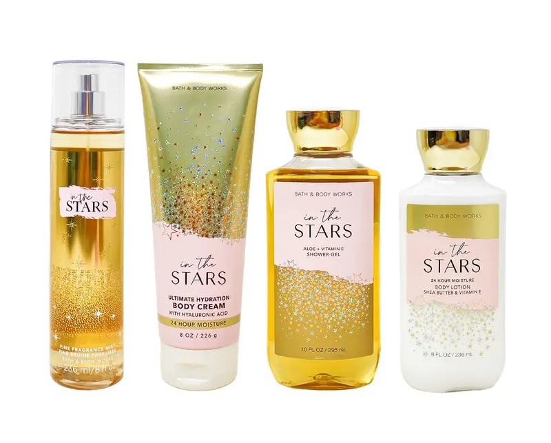 Bath & Body Works In the Stars Deluxe Gift Set – Brume parfumée, Crème, Gel douche et Lotion