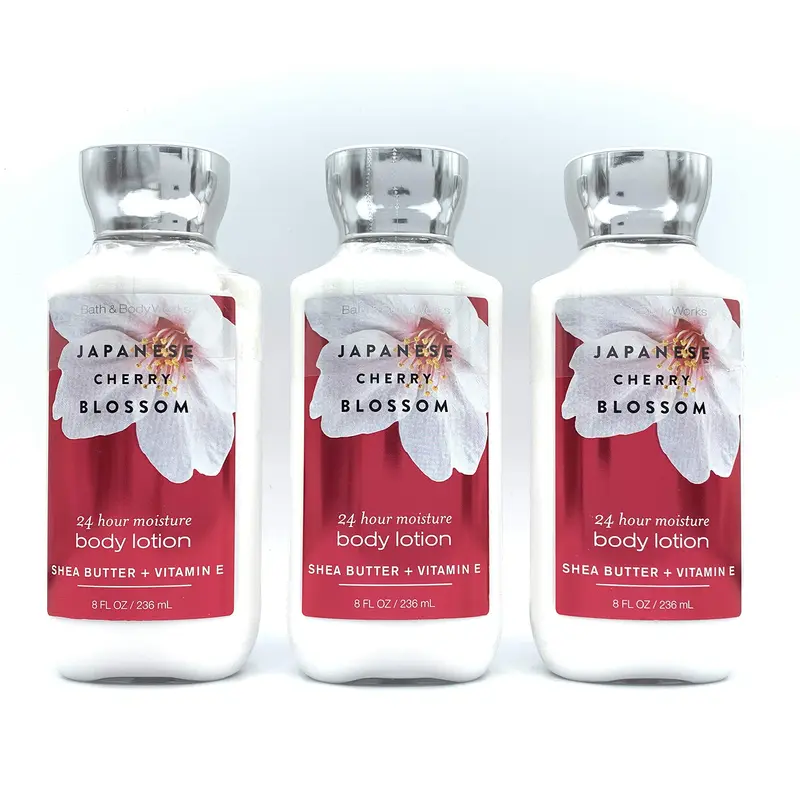 Bath & Body Works – Lotions pour le corps Japanese Cherry Blossom – Ensemble de 3 bouteilles de 236 ml