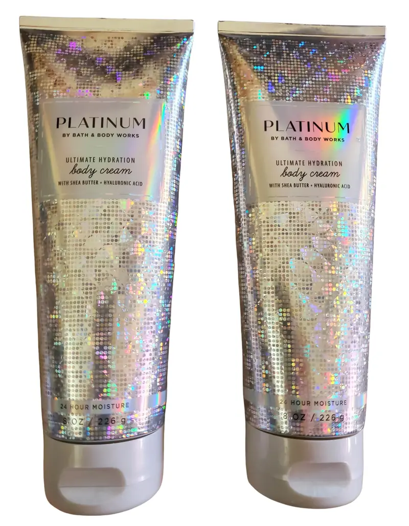 Bath & Body Works Platinum Hydratation – Crème pour le corps 8 onces, pack de 2