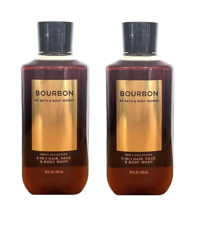 Bath & Body Works Pour Homme Bourbon 3-en-1 - Lot de 2 x 10 oz - Format Grand